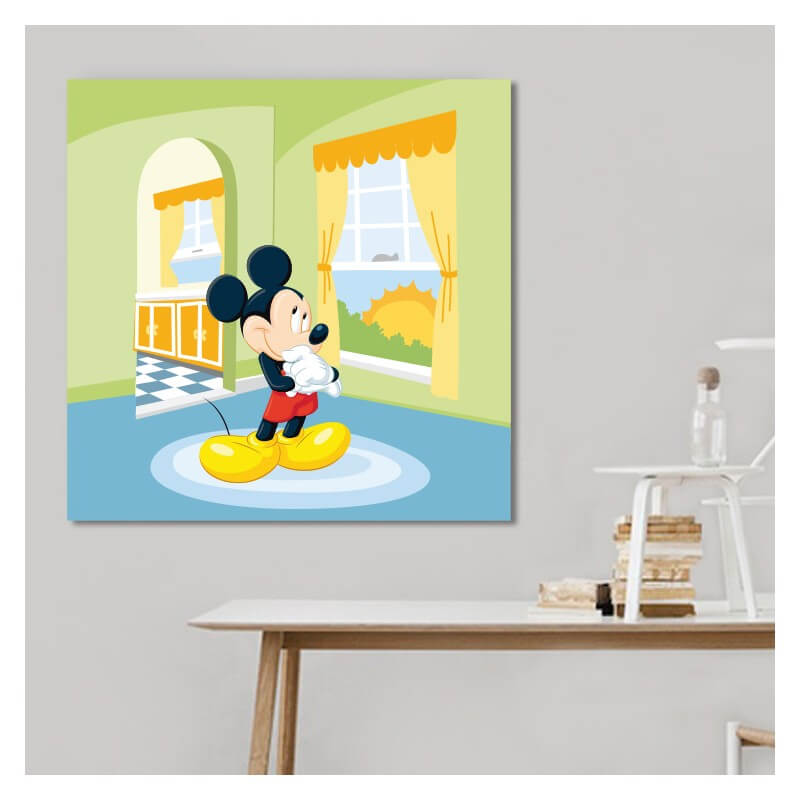 Πίνακας σε καμβά με Mickey 40x40 Τελαρωμένος καμβάς σε ξύλο με πάχος 2cm