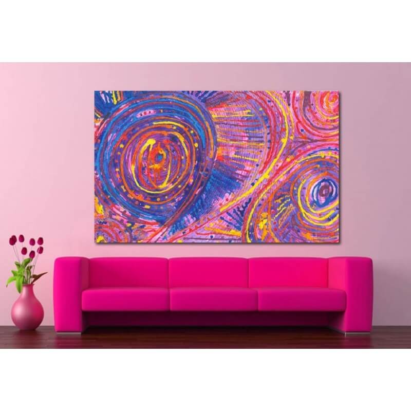 Πίνακας σε καμβά pink abstract 130x195 Τελαρωμένος καμβάς σε ξύλο με πάχος 2cm