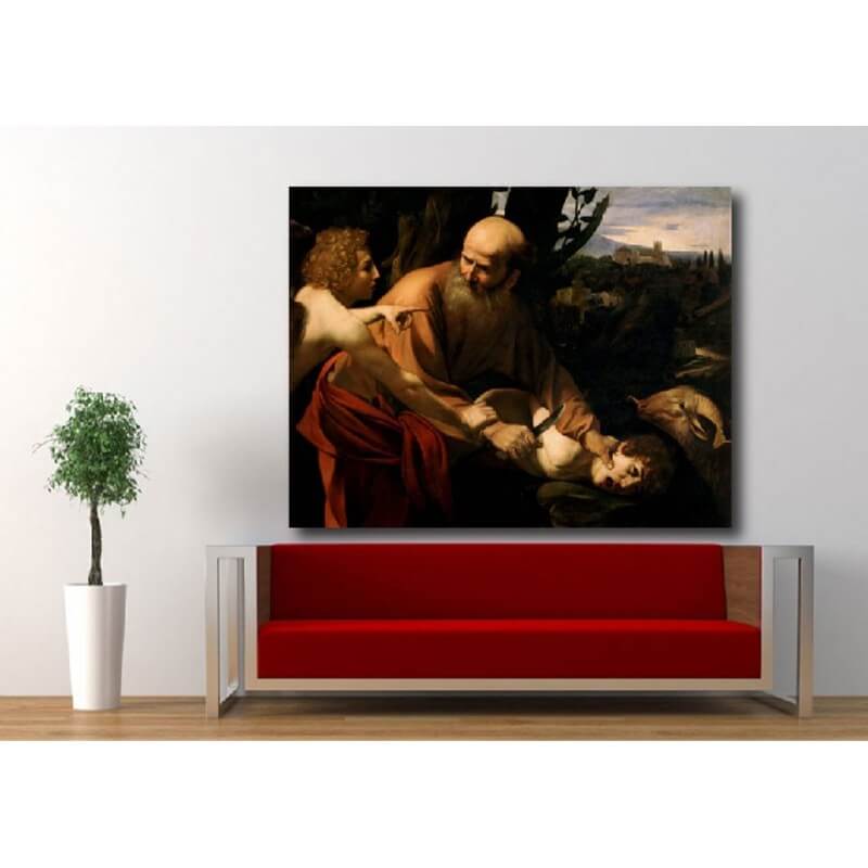 Πίνακας σε καμβά του Caravaggio Sacrificeof Isaac 110x165 Τελαρωμένος καμβάς σε ξύλο με πάχος 2cm