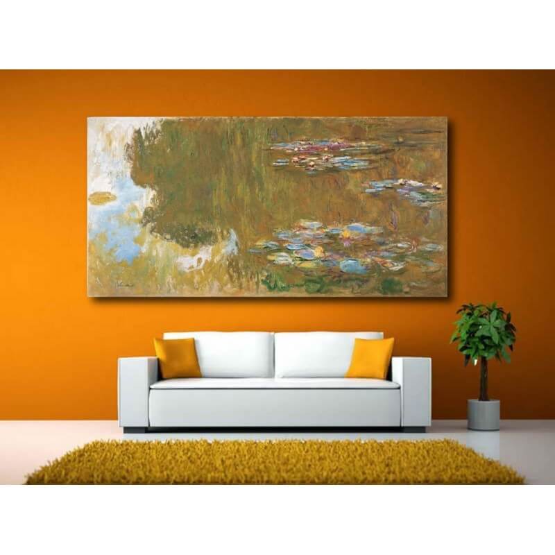 Πίνακας σε καμβά του Claude Monet The Water Lily Pond 120x180 Τελαρωμένος καμβάς σε ξύλο με πάχος 2cm